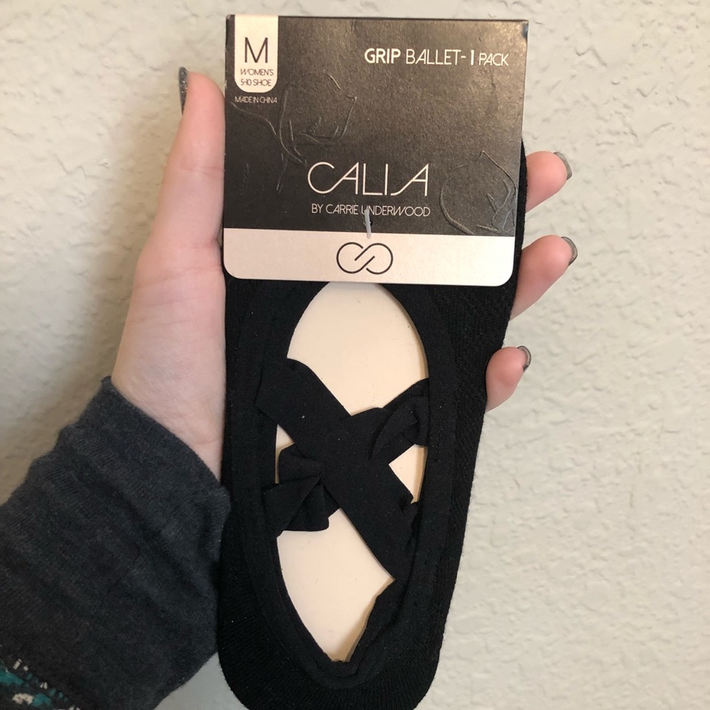 Black strappy barre socks